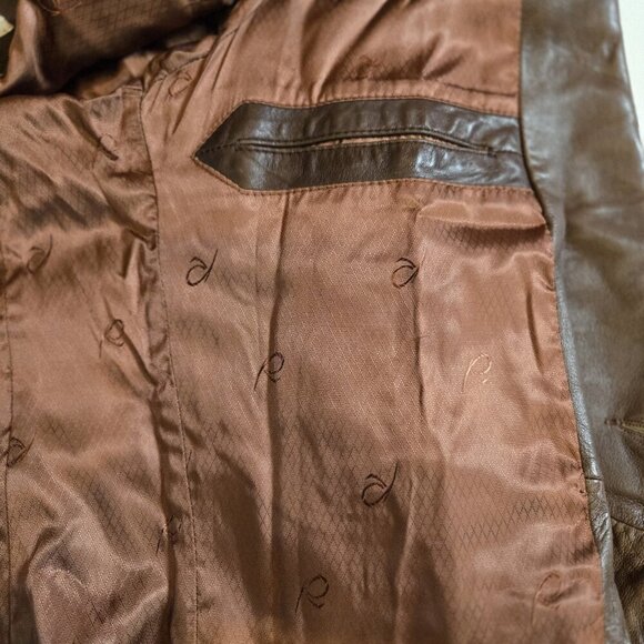 Vintage Remy Leather Blazer Mens 44 Brown Soft Pockets Lined Button Jacket - Picture 10 of 10
